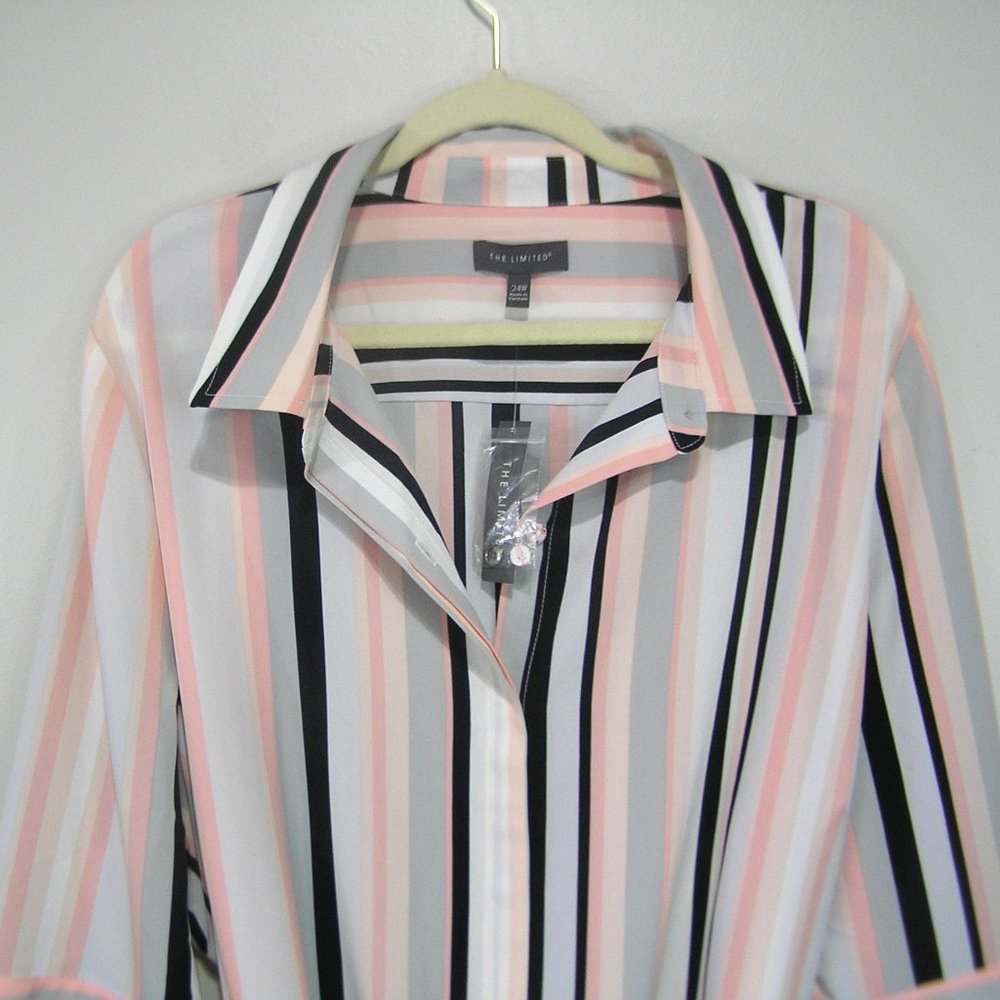 THE LIMITED STRIPED SHIRT DRESS 24W - Picture 2 of 12